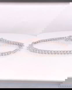 Certified 4 MM Lab Grown Dianond 14kt Solid White Gold Tennis Bracelet: Certified 4 MM Lab Grown Dianond 14kt Solid White Gold Tennis Bracelet VVS1 D Color Round Cut - 7.5 inch