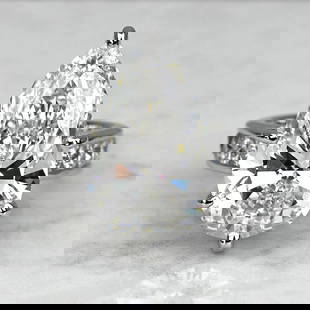 Certified 12 Ct. Lab Grown Diamond Engagement Ring in 14K Solid White Gold - Pear Cut: Certified 12 Ct. Lab Grown Diamond Pear Cut Engagement Ring in 14K Solid White Gold - F-Color VVS1 Side Stone is 0.70 ct lab Grown Diamond Cut Excellent Luster- Ring Size US- 6.5 -)Ring Resize Availab