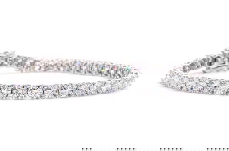 6 MM - D VVS1 Round Cut Lab Grown Diamond Tennis Bracelet 14k Solid White Gold 7.5'' Inch: 6 MM - D VVS1 Round Cut Lab Grown Diamond Tennis Bracelet 14k Solid White Gold 7.5'' Inch