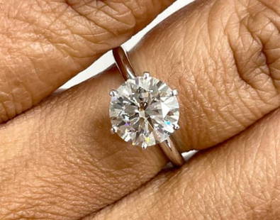 Certified 2.00 Carat Natural Diamond E Color 14kt Solid White Gold Engagement Ring: Certified 2.00 Carat Natural Diamond VS1 E Color 14kt Solid White Gold Engagement Ring - Ring Size US 7