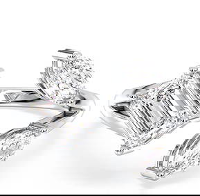 Certified 4 Carat Emerald Cut With Marquise Cut Lab Grown Diamond VVS1 F Color 14kt Solid White Gold (1 of 3)