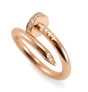 Certified 14k Solid Rose Gold VS1 D Color Lab Grown Diamond Nail ring (1 of 3)