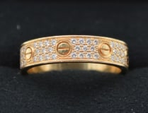 Certified Lab Grown Diamond Love Ring 14kt Solid Yellow Gold: Certified Lab Grown Diamond Love Ring 14kt Solid Yellow Gold D Color VS1 0.80 Ct ( 5 mm width Band ) - Ring Size US - 6 Ring Resize Available free of cost - Free Shipping….