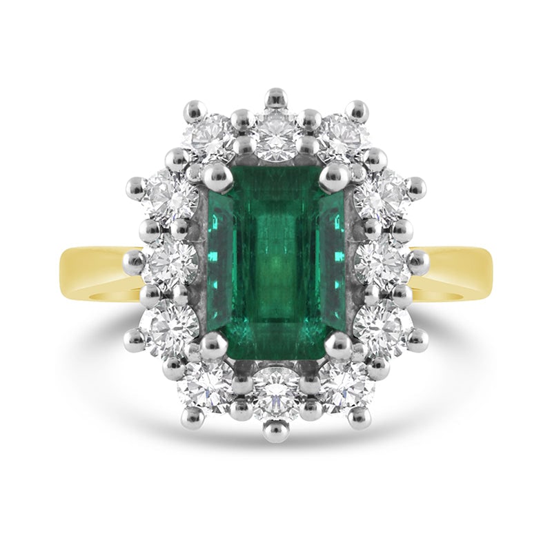 Certified 6.5 Carat Emerald Cut Lab Grown Green Emerald 14kt Solid Yellow Gold Engagement Ring: Certified 6.5 Carat Emerald Cut Lab Grown Green Emerald 14kt Solid Yellow Gold Engagement Ring - Side Stone Lab grown Diamonds 0.65 Ct - Ring Size US - 7 Ring Resize Available free of Cost - Free Ship