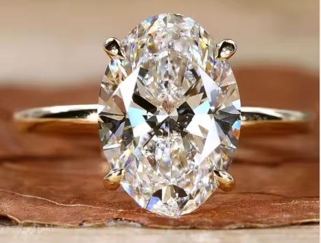 Certified 10 Carat Oval Cut Lab Grown Diamond 14kt Solid Yellow Gold Engagement Ring: Certified 10 Carat Oval Cut Lab Grown Diamond 14kt Solid Yellow Gold Engagement Ring D Color VVS1 Oval Cut - Ring Size US 7