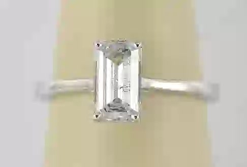 IGI Certified Natural 1.50 ct Diamond 14kt solid white gold ring: IGI Certified Natural 1.50 ct Diamond Emerald 14kt solid white gold ring -F color si2 - igi number 541267063 - ring size US - 7