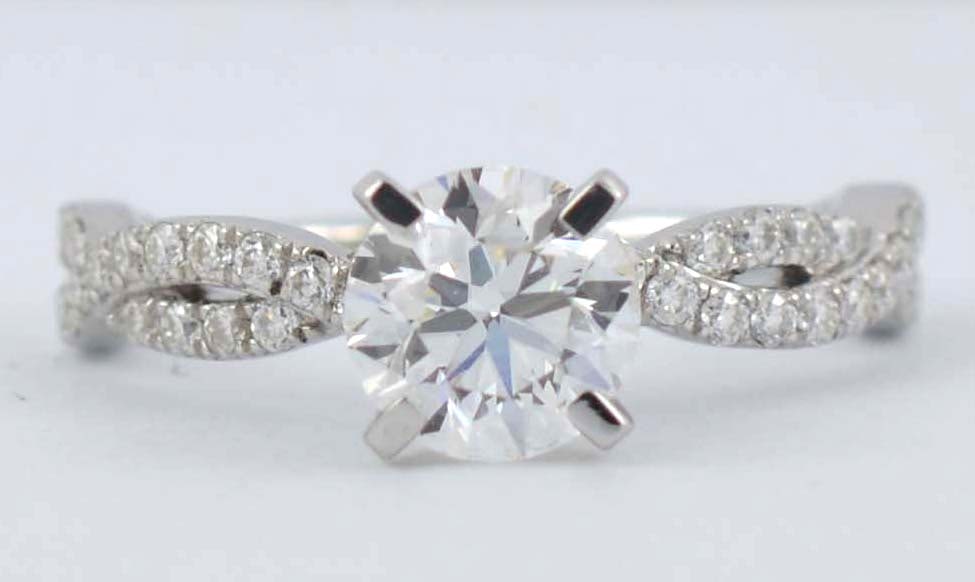 Certified 1.50 Carat Round Cut 14kt Solid White Gold Lab Grown Engagement Diamond Ring: Certified 1.50 Carat Round Cut 14kt Solid White Gold VS1 D Color Lab Grown Engagement Diamond Ring - Side Stone Lab Grown Diamonds vs1 e color round cut - Ring Size US 6.5