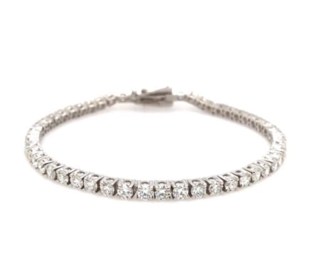 3 MM - D VVS1 Round Cut Lab Grown Diamond Tennis Bracelet 14k Solid White Gold 7.5'' Inch: 3 MM - Round Cut D VVS1 Lab Grown Diamond Tennis Bracelet 14k Solid White Gold 7.5 Inch