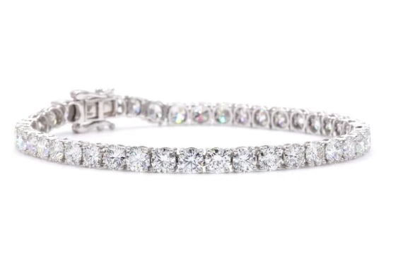 6 MM - D VVS1 Round Cut Lab Grown Diamond Tennis Bracelet 14k Solid White Gold 7.5'' Inch: 6 MM - D VVS1 Round Cut Lab Grown Diamond Tennis Bracelet 14k Solid White Gold 7.5'' Inch