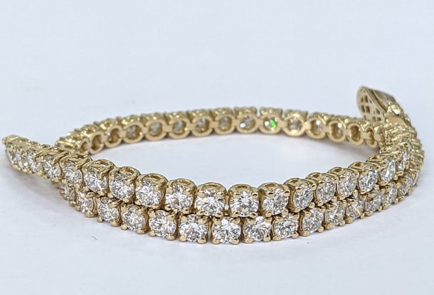 5 MM - D VVS1 Round Cut Lab Grown Diamond Tennis Bracelet 14k Solid Yellow Gold 7.5'' Inch: 5 MM - D VVS1 Round Cut Lab Grown Diamond Tennis Bracelet 14k Solid Yellow Gold 7.5'' Inch