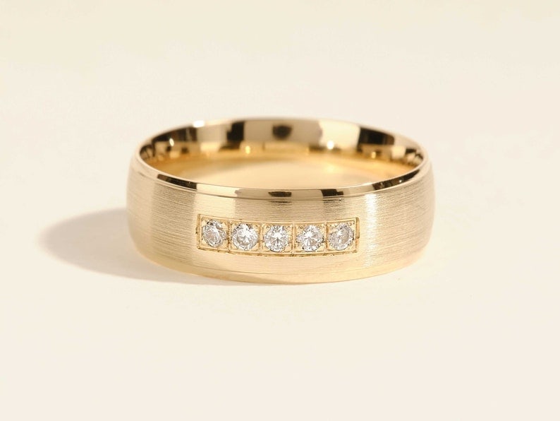 Men's Ring - Certified 0.20 Carat 14KT Solid Yellow Gold Lab Grown Diamond Round Cut Engagement (1 of 3)
