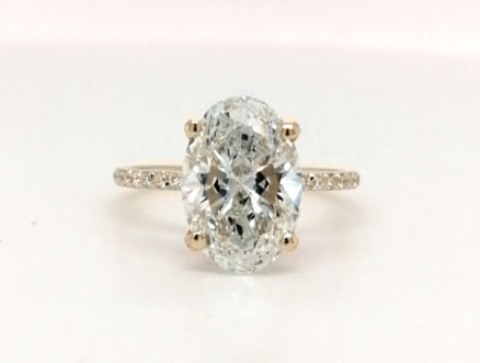 Certified 5 Carat 14KT Solid Rose Gold Lab Grown Diamond Oval Cut Engagement Ring: Certified 5 Carat 14KT Solid Rose Gold E VVS1 Lab Grown Diamond Oval Cut Engagement Ring - Ring Size US 7