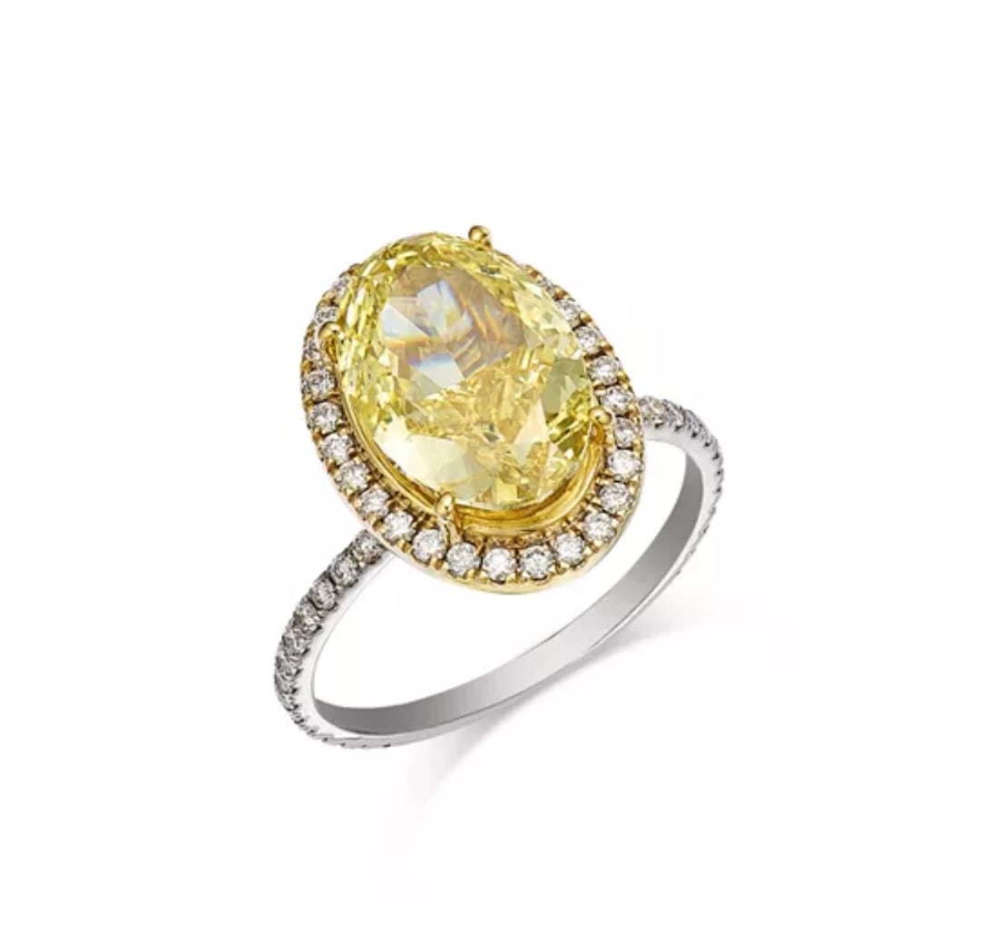 Certified 1.50 Carat Natural Diamond Yellow Color 14kt Solid White Gold Engagement Ring (1 of 1)