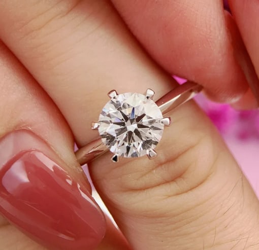 Certified 1.5 Carat Lab Grown Diamond D VVS1 Color 14kt Solid White Gold Engagement Ring: Certified 1.5 Carat Lab Grown Diamond D VVS1 Color 14kt Solid White Gold Engagement Ring - Ring Size US 6.5