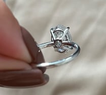 Certified 2 Carat Oval Cut Lab Grown Diamond D VVS1 Color 14kt Solid White Gold Engagement Ring - 3