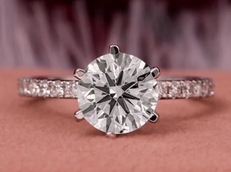 Certified 3.00 Carat Round Cut Lab Grown Diamond D VVS1 Color 14kt Solid White Gold Engagement: Certified 3.00 Carat Round Cut Lab Grown Diamond D VVS1 Color 14kt Solid White Gold Engagement Ring Side Stone Lab Grown Diamonds 0.25 CT Round Cut VS1 E Color - Ring Size US 7