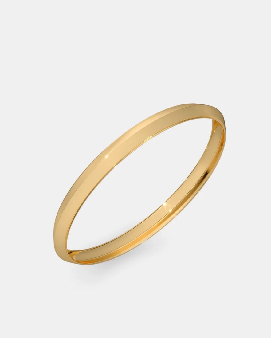14kt Solid Yellow Gold Men's Plain Bangle Bracelet (1 of 3)