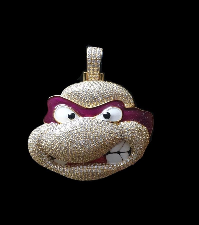 Certified 4.00 Ct Lab Grown Round Cut Diamond D VVS1 Color 925 Sterling Silver Angry Bird 3D: Certified 4.00 Ct Lab Grown Round Cut Diamond D VVS1 Color 925 Sterling Silver Angry Bird 3D Pendant,18K Gold Plated Pendant