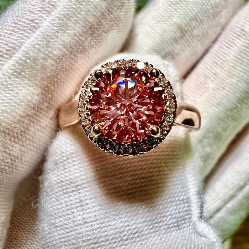 2.50 Carat - Certified Lab Grown Pink Diamond Ring in 14KT Solid Rose Gold (1 of 4)