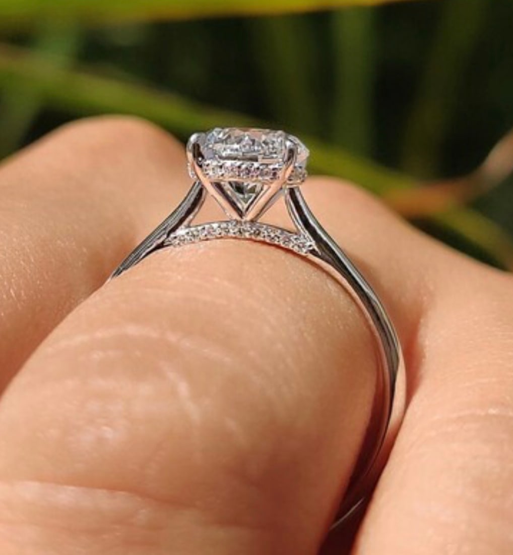 2.00 Carat Round Cut Certified D VVS1 Lab Grown Diamond in 14KT Solid White Gold Engagement Ring - 4