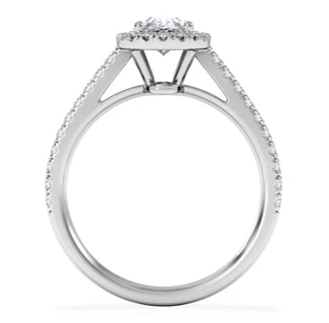 Certified 3 Carat Oval Cut Lab Grown Diamond VVS1 E Color 14kt Solid White Gold Engagement Ring - 2