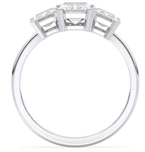 Certified 4 Carat Emerald Cut Lab Grown Diamond VVS1 F Color 14kt Solid White Gold Engagement Ring - 3