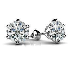 Certified 6 Carat Round Cut Lab Grown Diamond VVS1 D Color 14kt Solid White Gold Earrings: Certified 6 Carat Round Cut Lab Grown Diamond VVS1 D Color 14kt Solid White Gold Earrings