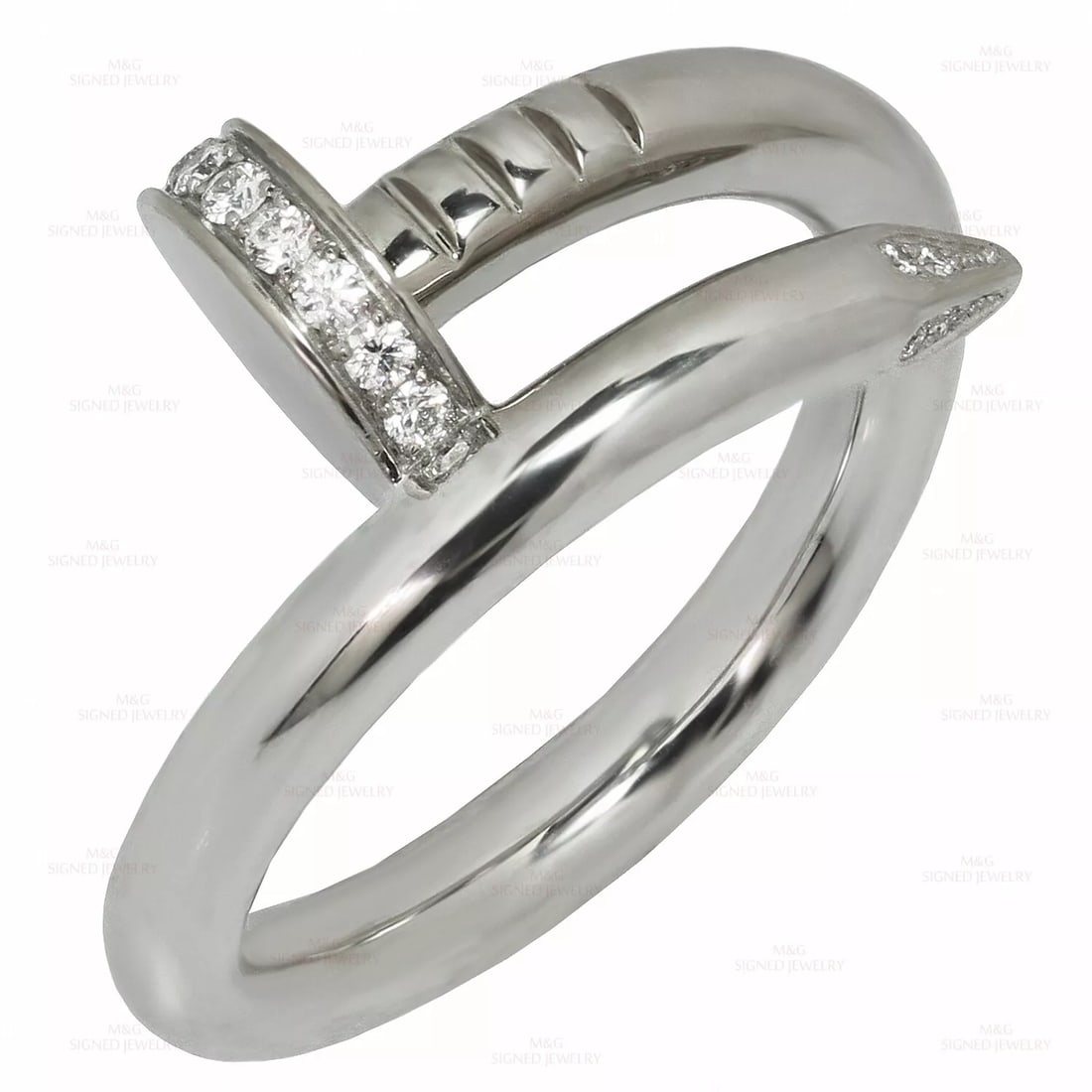 Certified 14k Solid White Gold VS1 D Color Lab Grown Diamond Nail ring: Certified 14k Solid White Gold VS1 D Color 0.20 Lab Grown Diamond Nail ring - Ring Size US 6.5 - Ring Resize Available free of cost - Free Shipping….