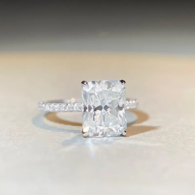 Certified 5.50 Carat Radiant Cut Lab Grown Diamond VVS1 D Color 14kt Solid White Gold Engagement - 2