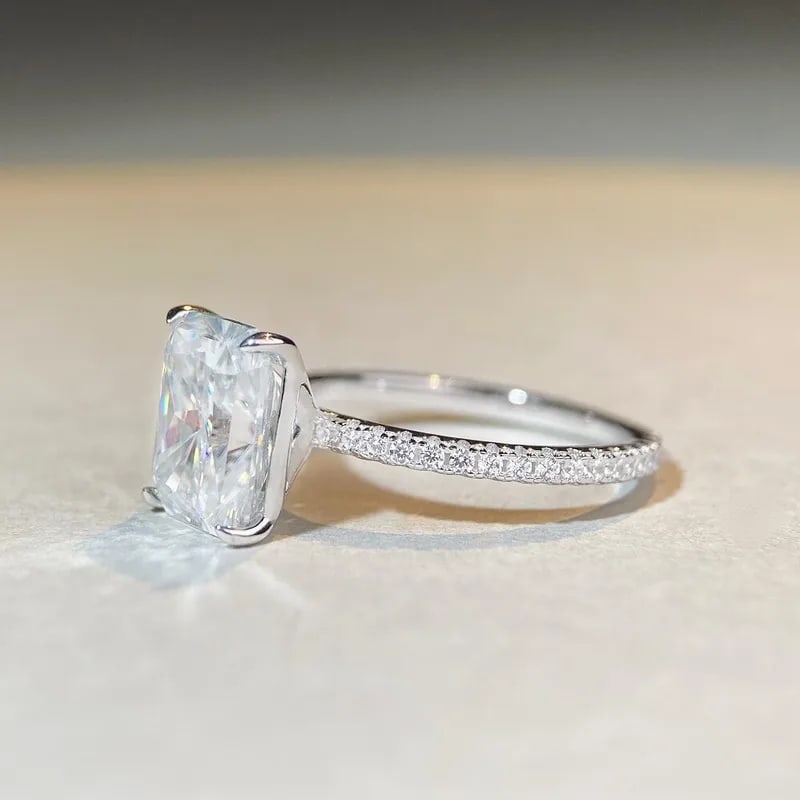 Certified 5.50 Carat Radiant Cut Lab Grown Diamond VVS1 D Color 14kt Solid White Gold Engagement - 3