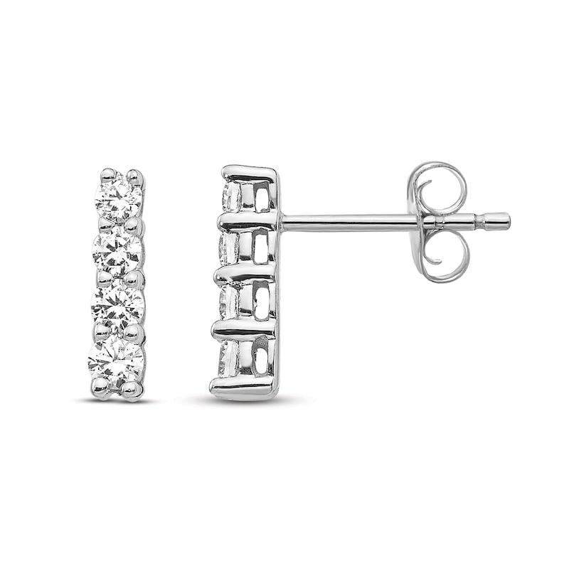 Certified 2.40 Carat Lab Grown Diamond 14KT Solid White Gold Earrings (1 of 2)