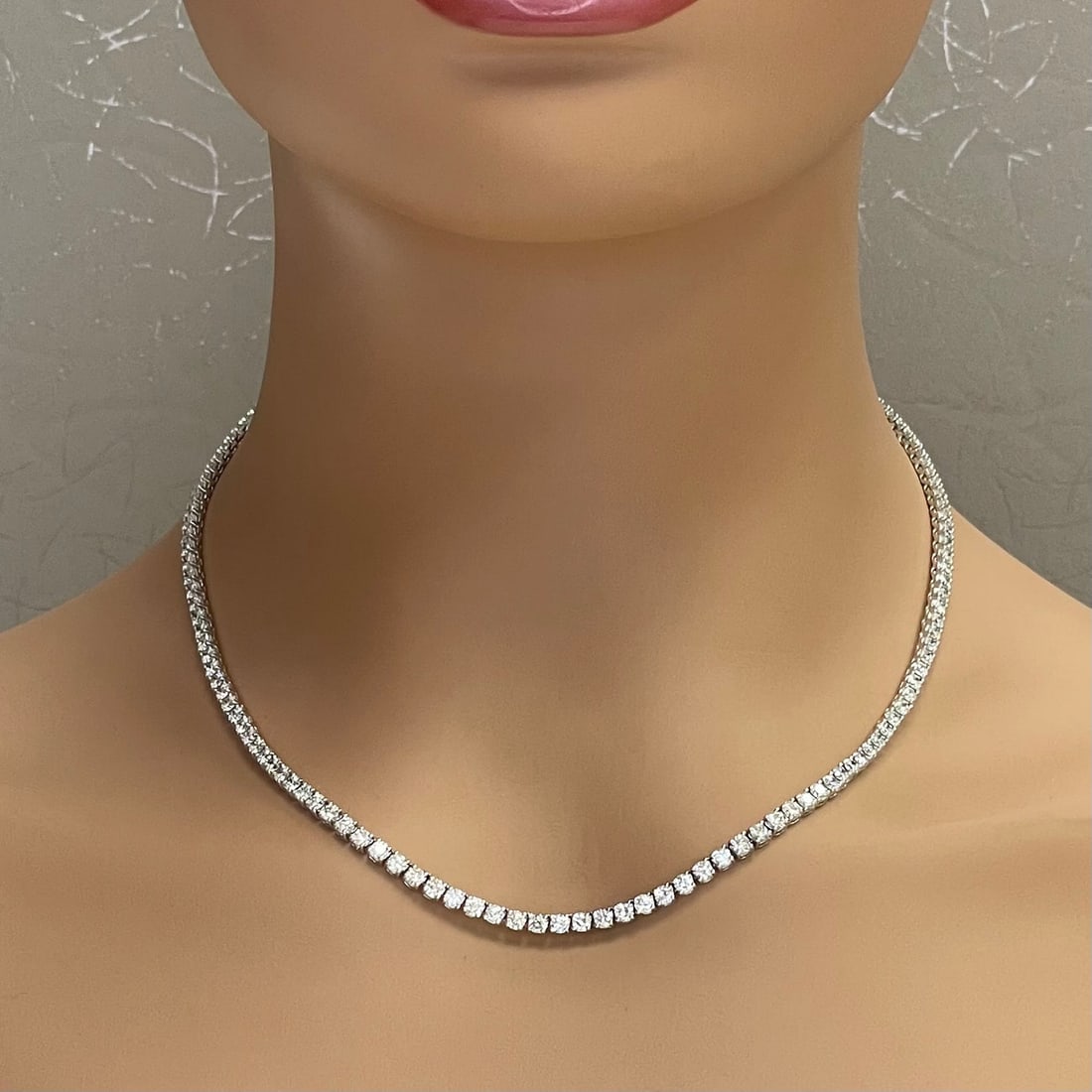 Certified - 14Kt Solid White Gold - 3.5 MM Lab grown diamond Necklace D Color VVS1 Round 18 - Inch: Certified - 14Kt Solid White Gold - 3.5 MM Lab grown diamond Necklace D Color VVS1 Round 18 - Inch
