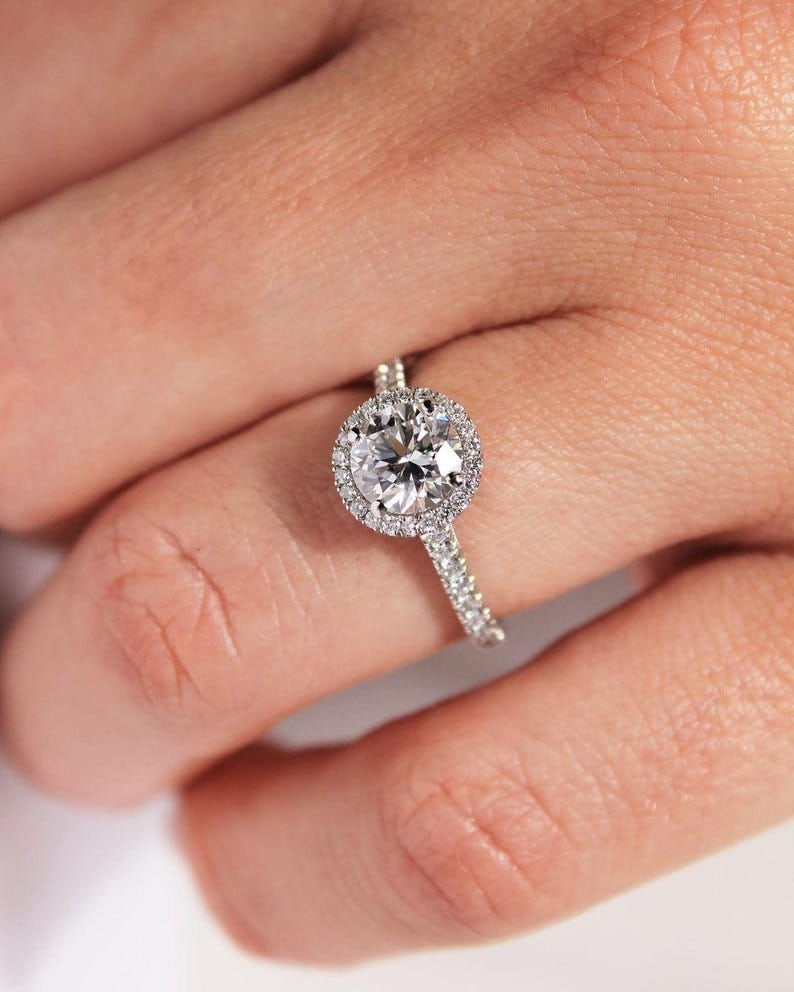 Certified 2.5 Ct. Lab Grown Diamond Engagement Ring in 14K Solid White Gold - 2