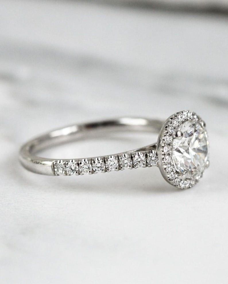 Certified 2.5 Ct. Lab Grown Diamond Engagement Ring in 14K Solid White Gold - 3