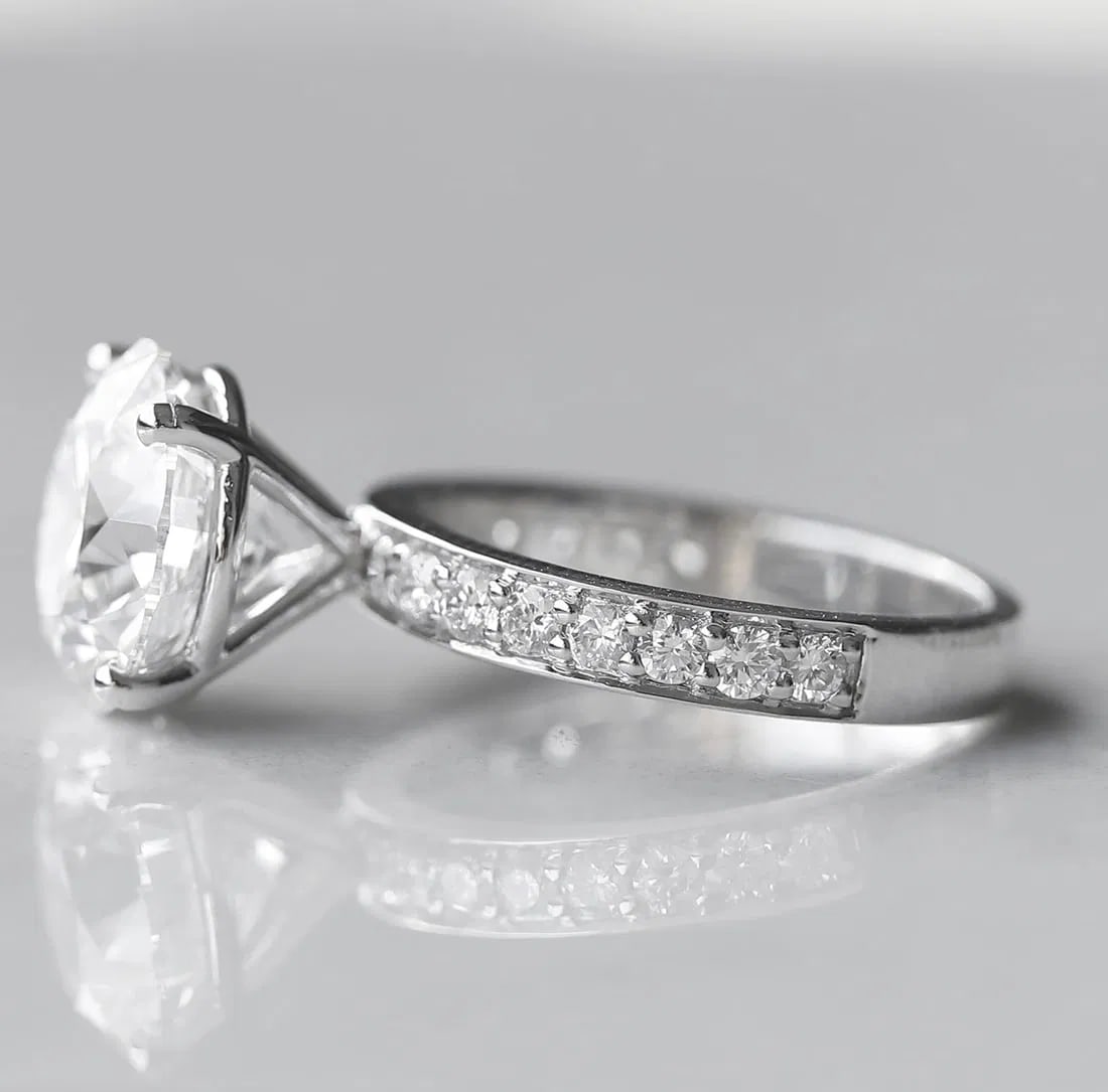 Certified 5 Carat Round Cut 18kt Solid White Gold Lab Grown Engagement Diamond Ring - 3