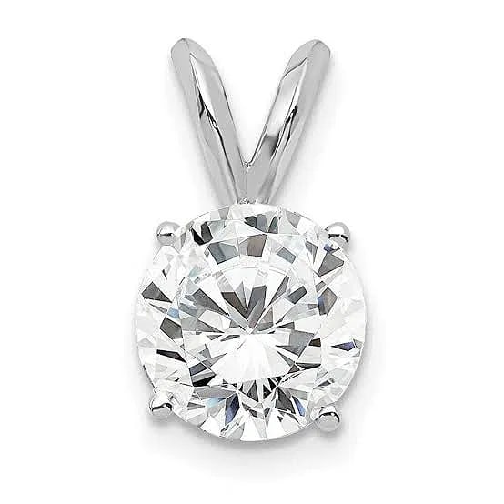 Certified 2.00 Ct. Lab Grown Diamond Pendant in 14K Solid White Gold (1 of 1)