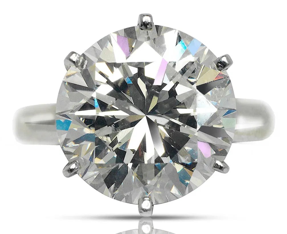 Certified 12 Ct. Lab Grown Diamond Engagement Ring in 14K Solid White Gold - Round Cut (1 of 2)