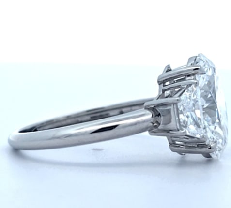 Certified 5 Carat Oval Cut 14kt Solid White Gold D Color VVS1 Lab Grown Engagement Diamond Ring - 2