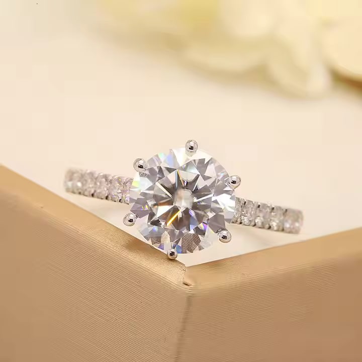 Certified 3.50 Carat Round Cut Lab Grown Diamond 14kt Solid White Gold Engagement Ring: Certified 3.50 Carat Round Cut D VVS1 Lab Grown Diamond 14kt Solid White Gold Engagement Ring Side Stone is Lab Grwon Diamond - 0.40 Ct - D Color VS1 - Ring Size US - 6.5