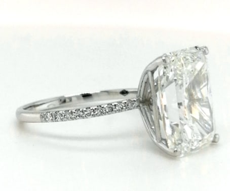 Certified 10 Ct Lab Grown Diamond Engagement Ring in 14K Solid White Gold - Radiant Cut - 2