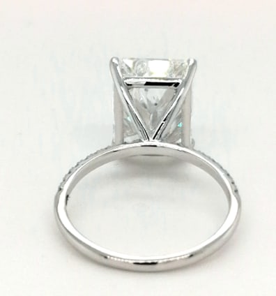 Certified 10 Ct Lab Grown Diamond Engagement Ring in 14K Solid White Gold - Radiant Cut - 3