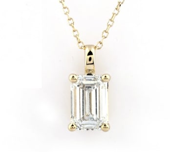 14kt Solid Yellow Gold 2.50 Carat Round Cut Lab Grown Diamond VVS1 D Color Pendant: 14kt Solid Yellow Gold 2.50 Carat Round Cut Lab Grown Diamond VVS1 D Color Pendant
