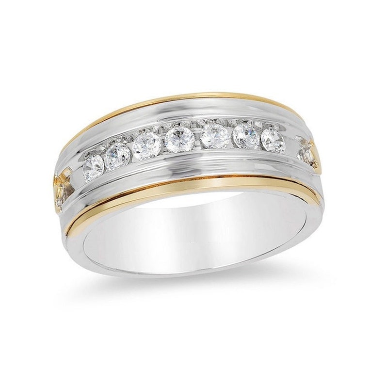 Men's Ring - Certified 0.50 Carat 14KT Solid White Gold Lab Grown Diamond Round Cut Engagement: Men's Ring - Certified 0.50 Carat 14KT Solid White Gold D VVS1 Lab Grown Diamond Round Cut Engagement Ring - Ring Size US 9.5