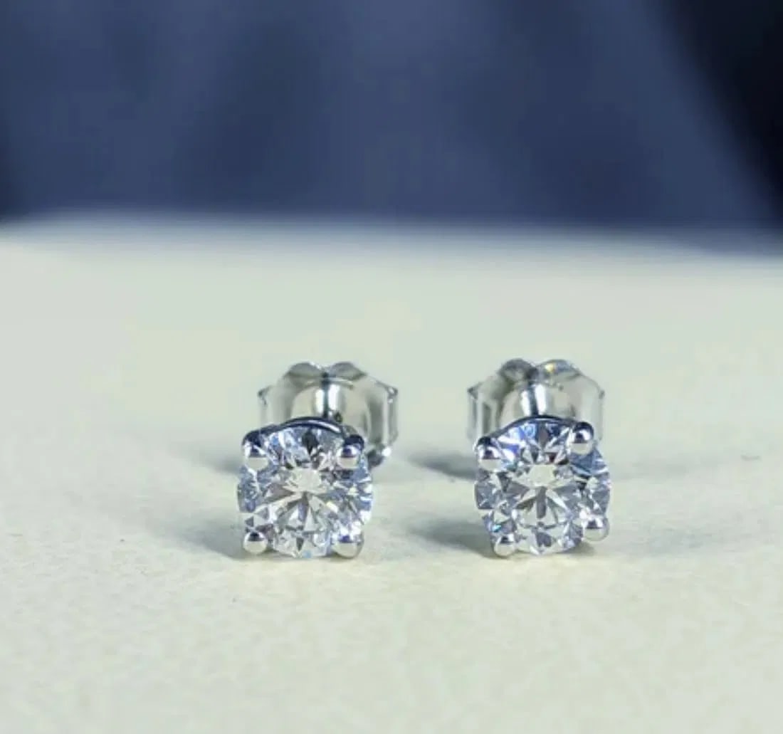 Certified 2.00 Ct. Lab Grown Diamond Earrings in 14K Solid White Gold - 3
