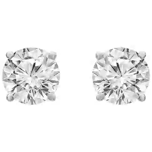 Certified 5.00 Ct. Lab Grown Diamond Earrings in 14K Solid White Gold: Certified 5.00 Ct. Lab Grown Diamond Earrings in 14K Solid White Gold D Color VVS1 Round Cut