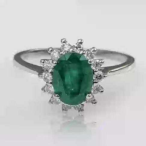 2.60 Ct Certified Natural Emerald Diamond Ring 14K Solid White Gold Ring (1 of 3)