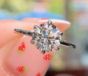 Certified 3.00 Carat Lab Grown Diamond E VVS1 Color 14kt Solid White Gold Engagement Ring: Certified 3.00 Carat Lab Grown Diamond E VVS1 Color 14kt Solid White Gold Engagement Ring - Ring Size US 8