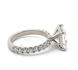 Certified 3 Carat Lab Grown Diamond D VVS1 Color 14kt Solid White Gold Engagement Ring - 2