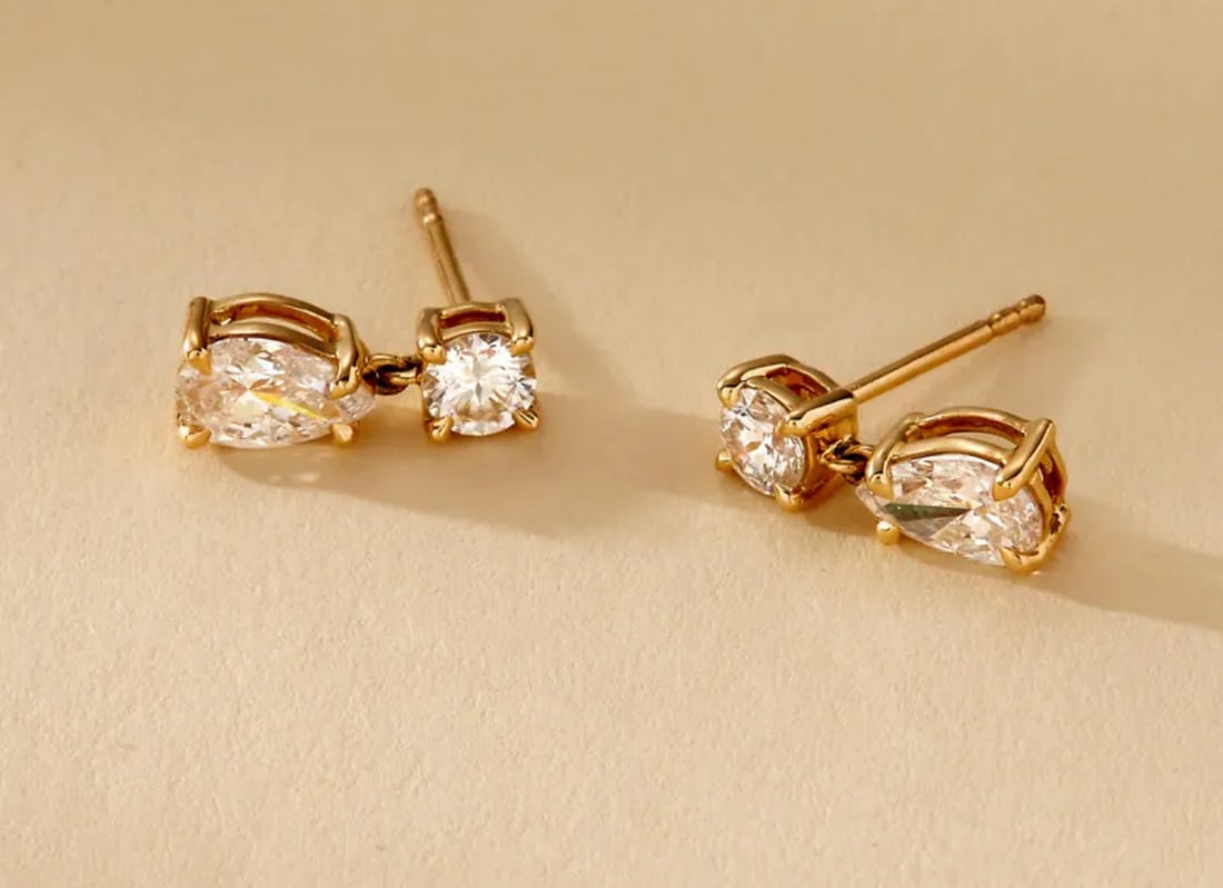 Certified 4.00 Carat Lab Grown Diamond Pear Cut VVS1 E Color -14Kt Solid Yellow Gold Teardrop: Certified 4.00 Carat Lab Grown Diamond Pear Cut VVS1 E Color -14Kt Solid Yellow Gold Teardrop Earrings