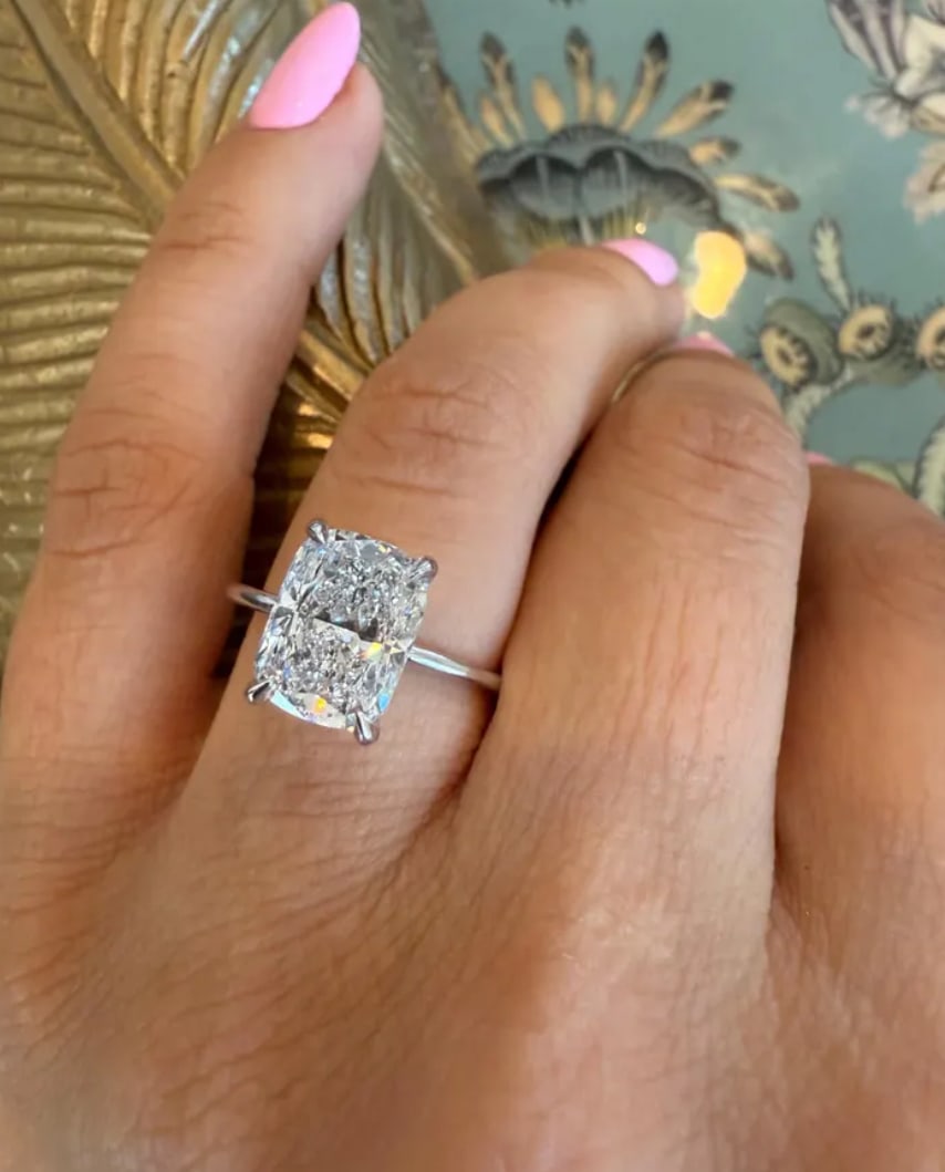 Certified 7.00 Carat Radiant Cut Lab Grown Diamond D VVS1 Color 14kt Solid White Gold Engagement (1 of 2)